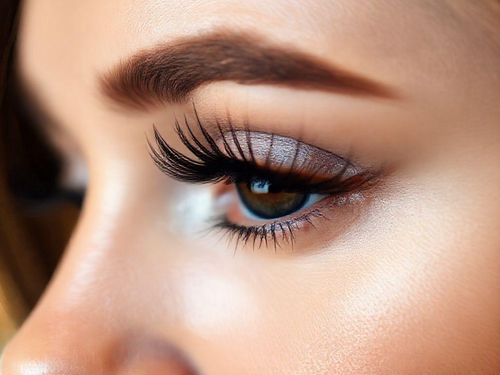 Lifted and tinted natural lashes after a keratin lash lift